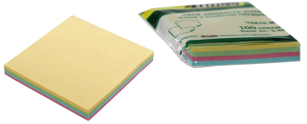 Паперовий блок для нотаток 4OFFICE (4-423-21), 76х76мм, пастельні кольори, 100шт